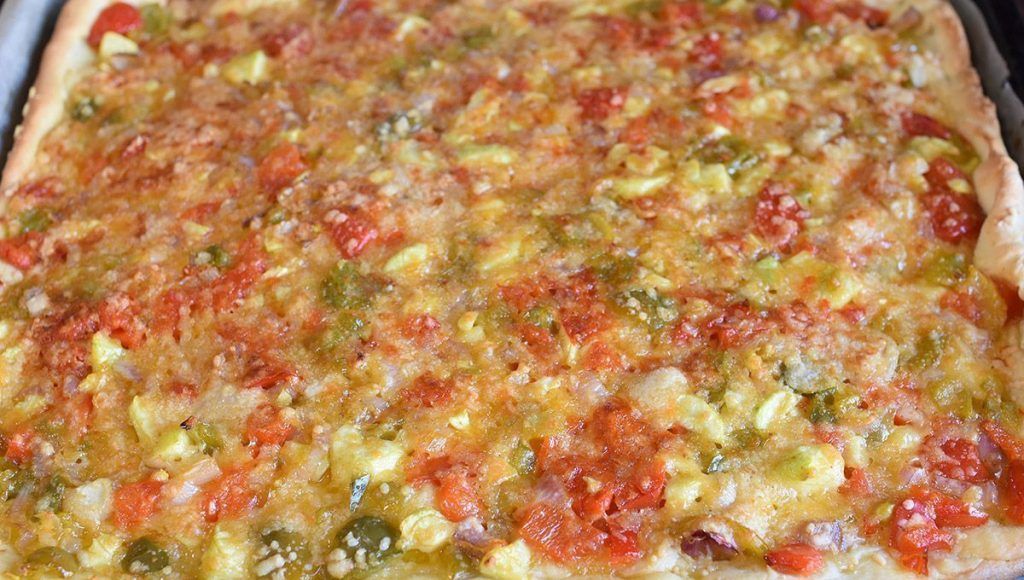 Coca de verduras despues del horno