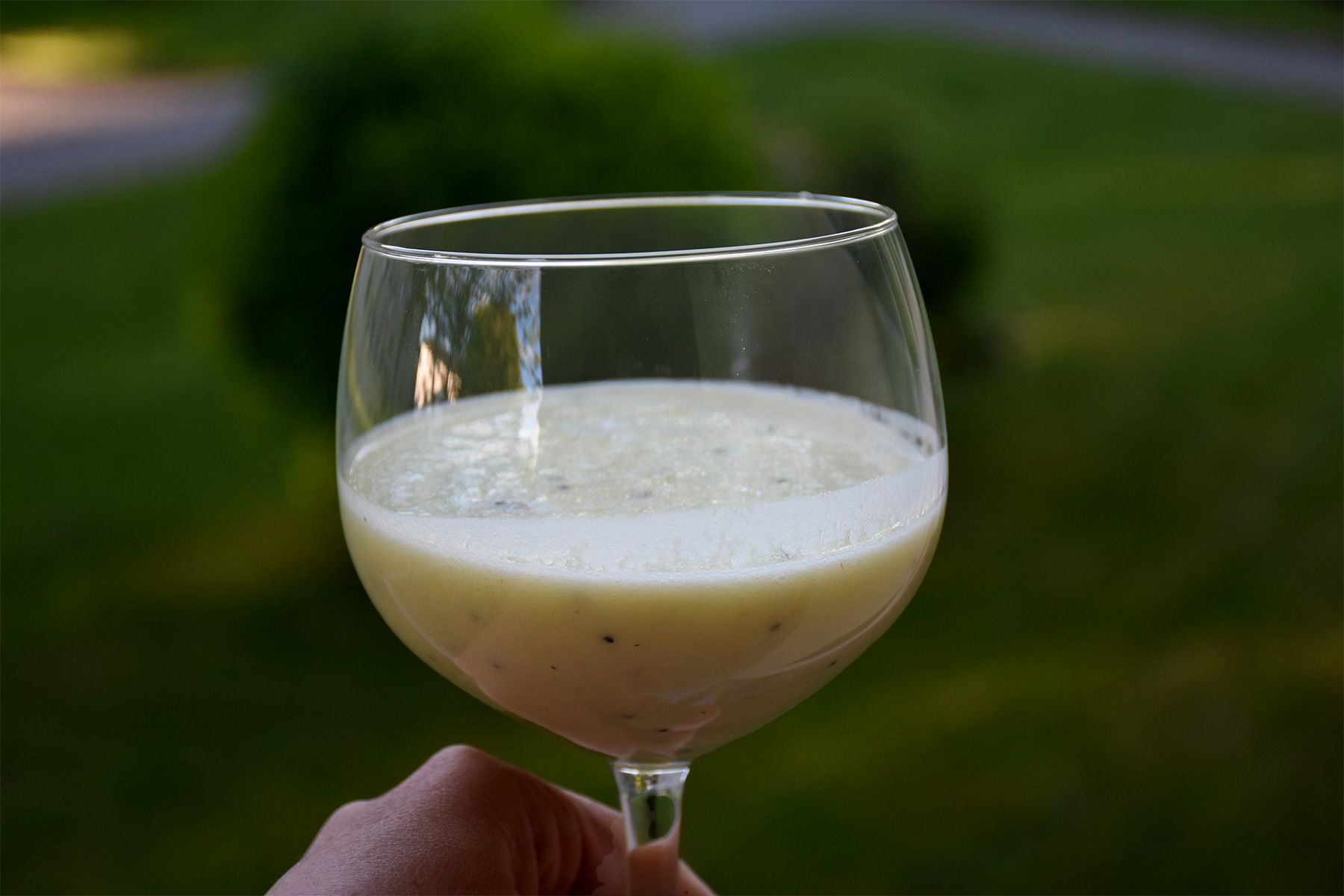 Bebida de batido de piña, kiwi y plátano