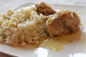 Contramuslos de pollo al ajillo